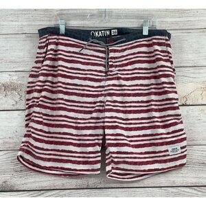 Katin‎ American Flag Board Shorts Men's Size 36 Red/White/Blue Drawstring